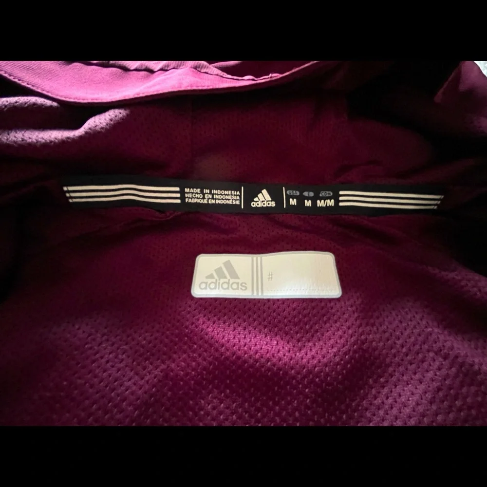 adidas Women's Burgundy Hooded Windbreaker Jacket